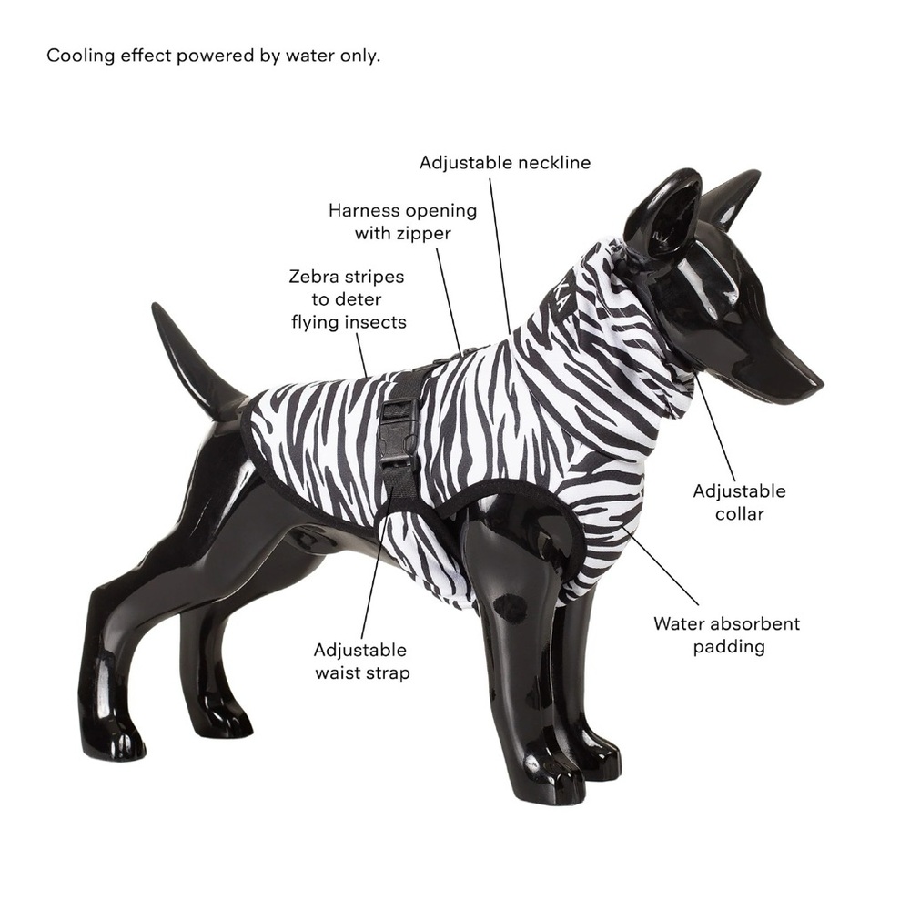 PAIKKA Cool & Bug Dog Vest - Zebra